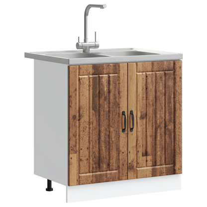 Køkkenskab Lucca 2 Pcs Brun 80 X 46 X 81.5 Cm Konstrueret Træ - Billede 3