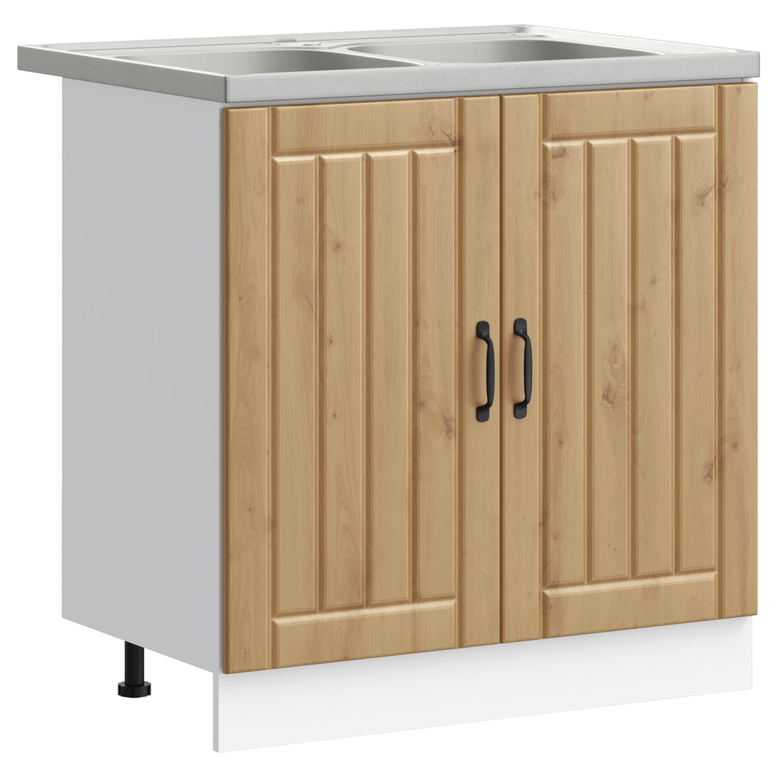 Køkkenskab Lucca 2 Pcs Brun 80 X 46 X 81.5 Cm Konstrueret Træ - Billede 2
