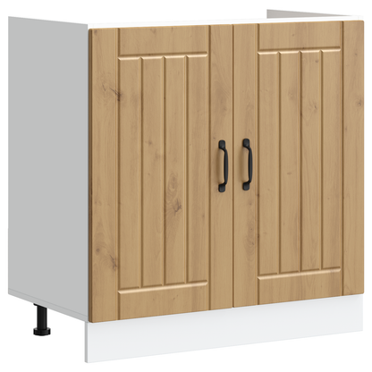 Køkkenskab Lucca 2 Pcs Brun 80 X 46 X 81.5 Cm Konstrueret Træ - Billede 4