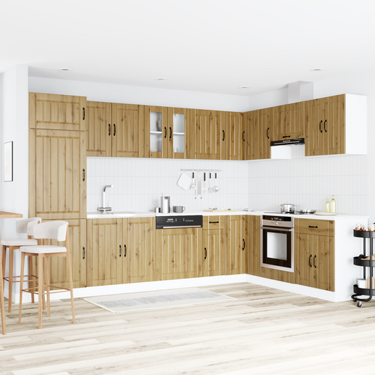 Køkkenskab Lucca 2 Pcs Brun 80 X 46 X 81.5 Cm Konstrueret Træ - Hovedbillede