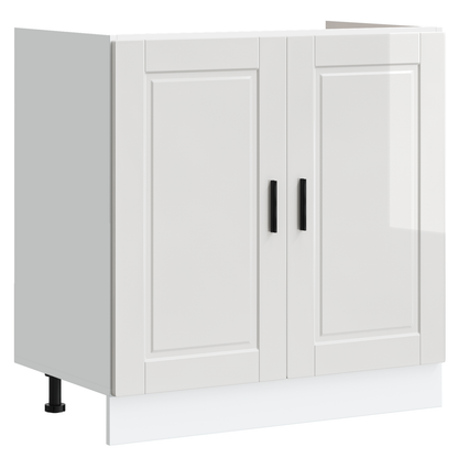 Vaskeskabsbase Med Dør Porto 2 Pcs Hvid 80 X 46 X 84.5 Cm - Billede 4