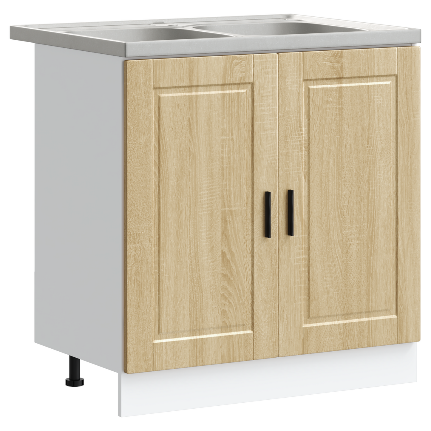 Vaskeskabsbase Med Dør Porto 2 Pcs Brun 80 X 46 X 84.5 Cm - Billede 2