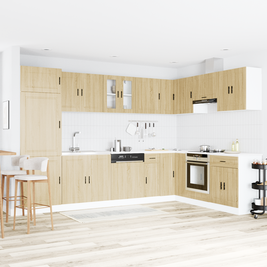 Vaskeskabsbase Med Dør Porto 2 Pcs Brun 80 X 46 X 84.5 Cm - Hovedbillede