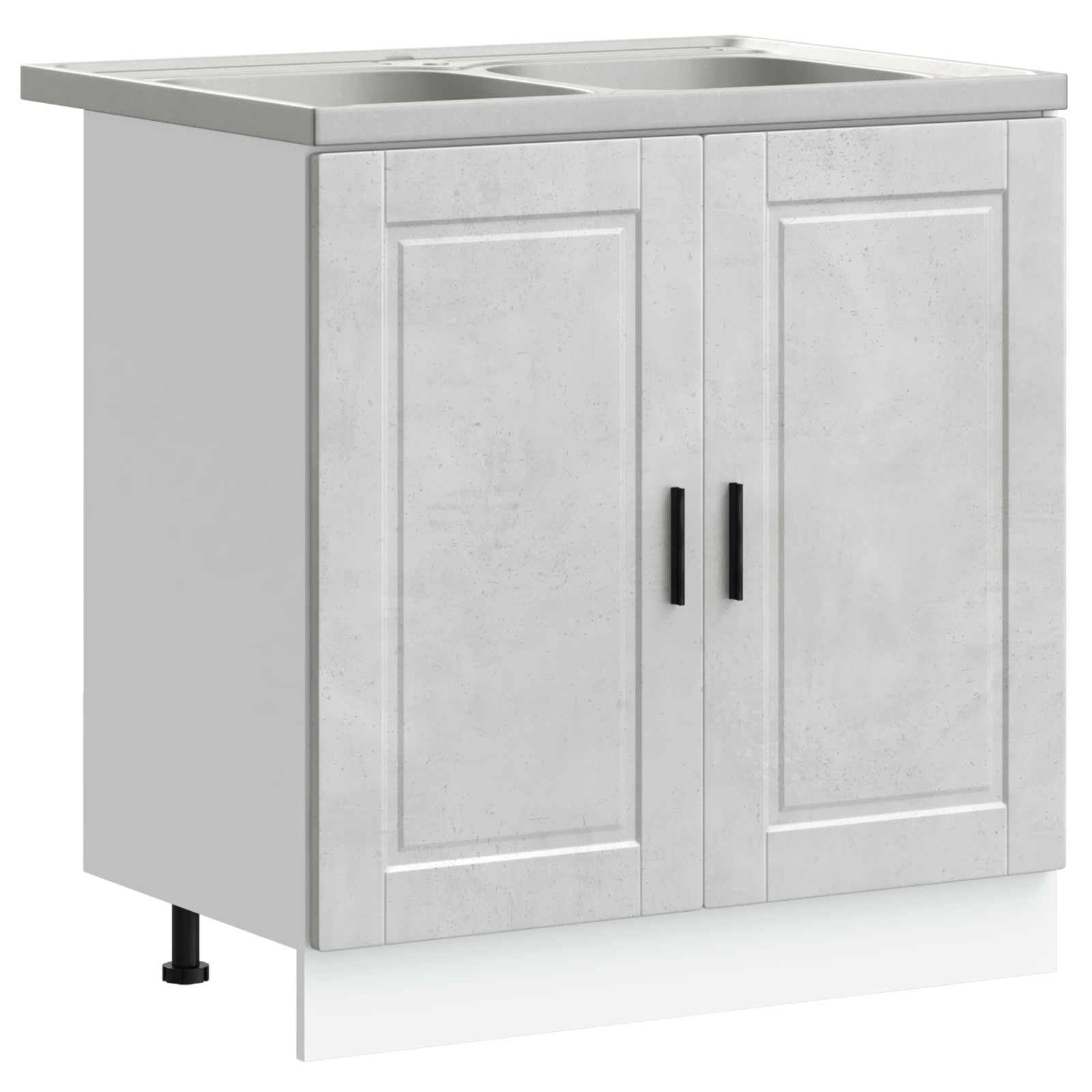 Vaskeskabsbase Med Opbevaring Porto 2 Pcs Grå 80 X 46 X 84.5 Cm - Billede 2