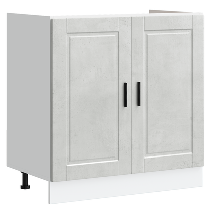 Vaskeskabsbase Med Opbevaring Porto 2 Pcs Grå 80 X 46 X 84.5 Cm - Billede 4
