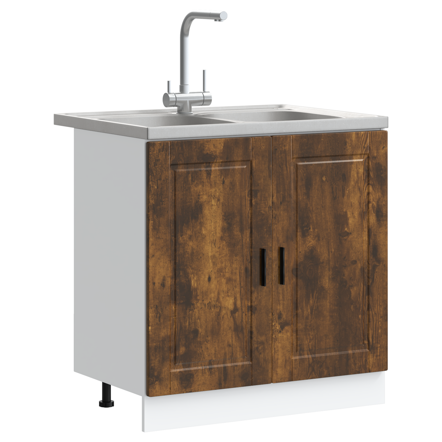 Vaskeskabsbase Med Dør Porto 2 Pcs Brun 80 X 46 X 84.5 Cm - Billede 3