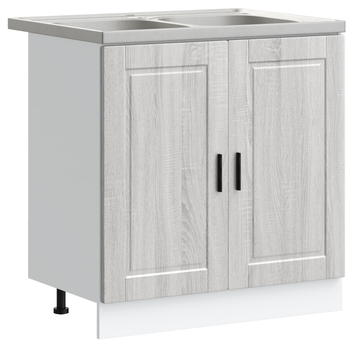 Vaskeskabsbase Med Opbevaring Porto 2 Pcs Grå 80 X 46 X 84.5 Cm - Billede 2