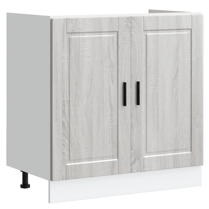 Vaskeskabsbase Med Opbevaring Porto 2 Pcs Grå 80 X 46 X 84.5 Cm - Billede 4