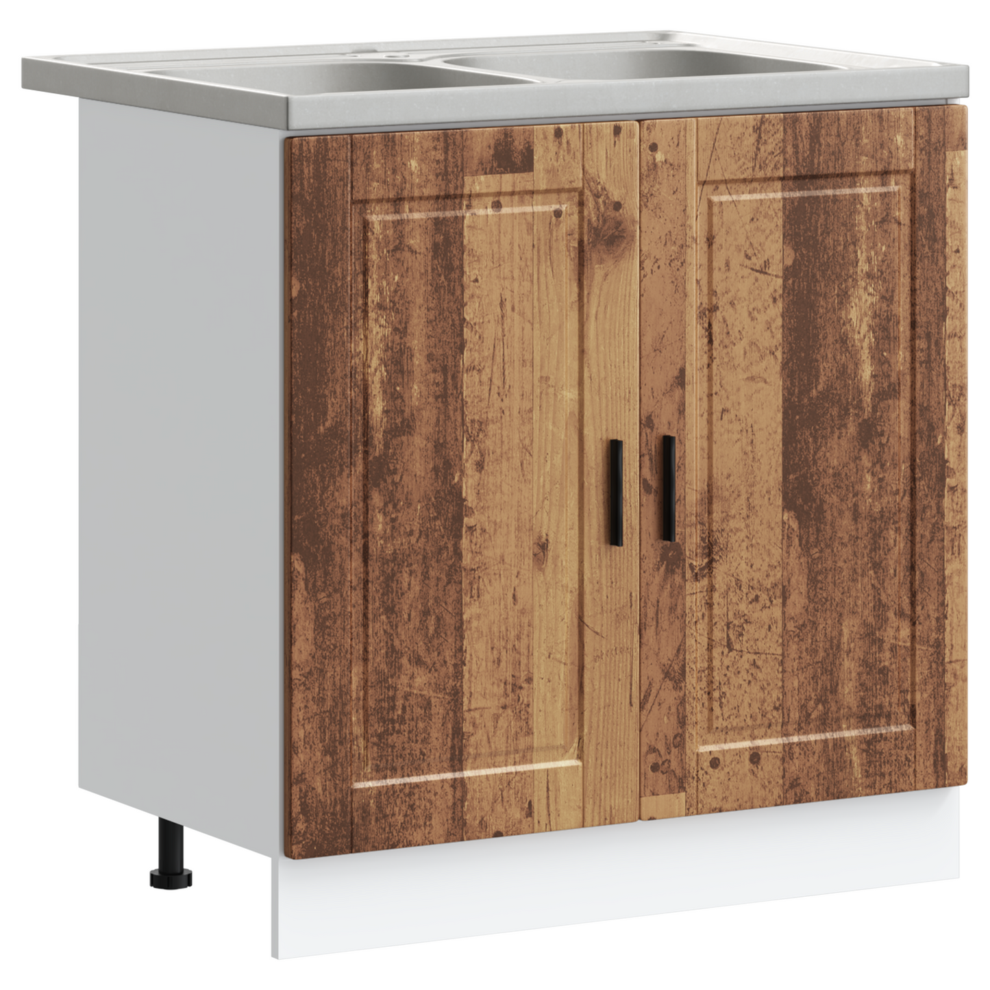 Vaskeskabsbase Med Dør Porto 2 Pcs Brun 80 X 46 X 84.5 Cm - Billede 2