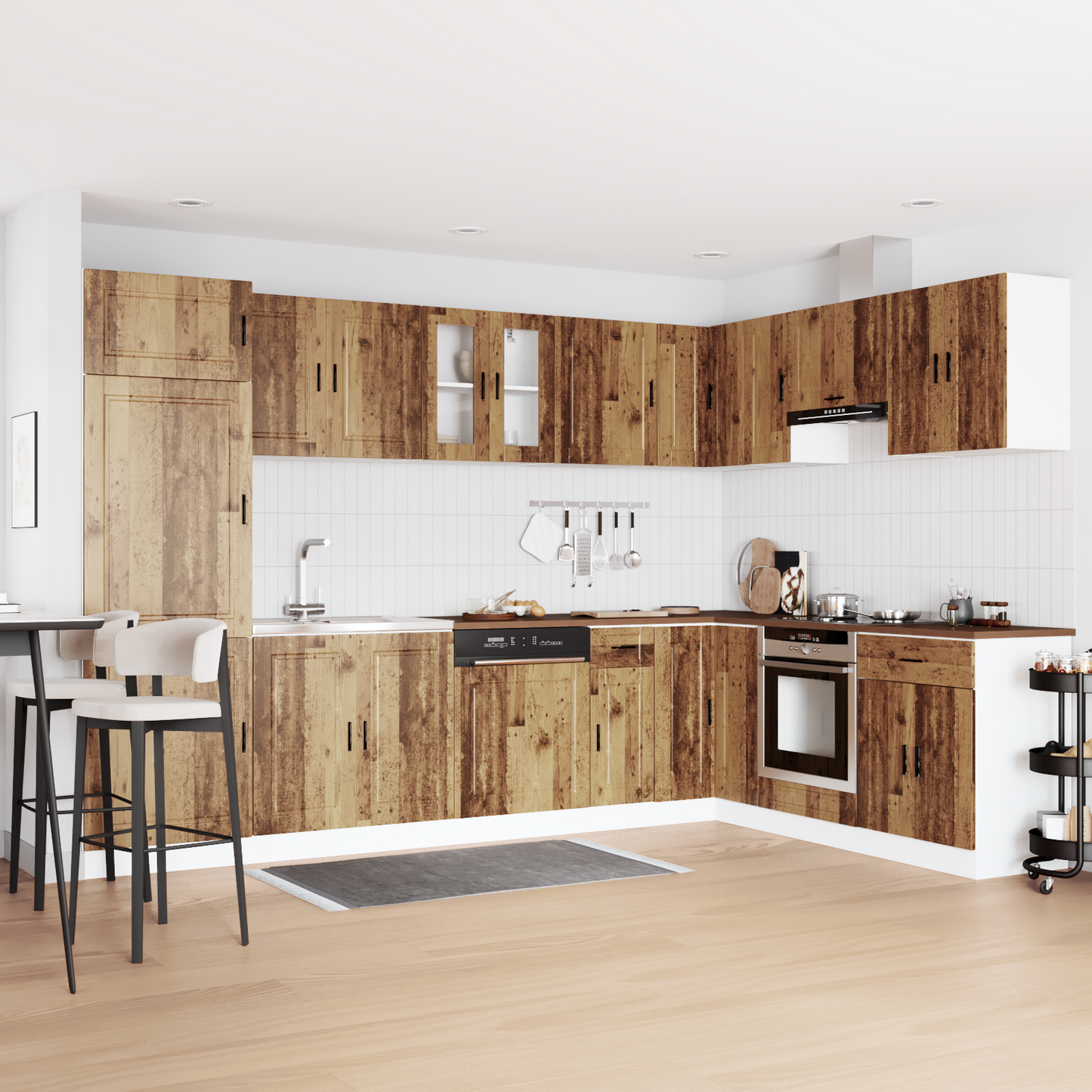 Vaskeskabsbase Med Dør Porto 2 Pcs Brun 80 X 46 X 84.5 Cm - Hovedbillede