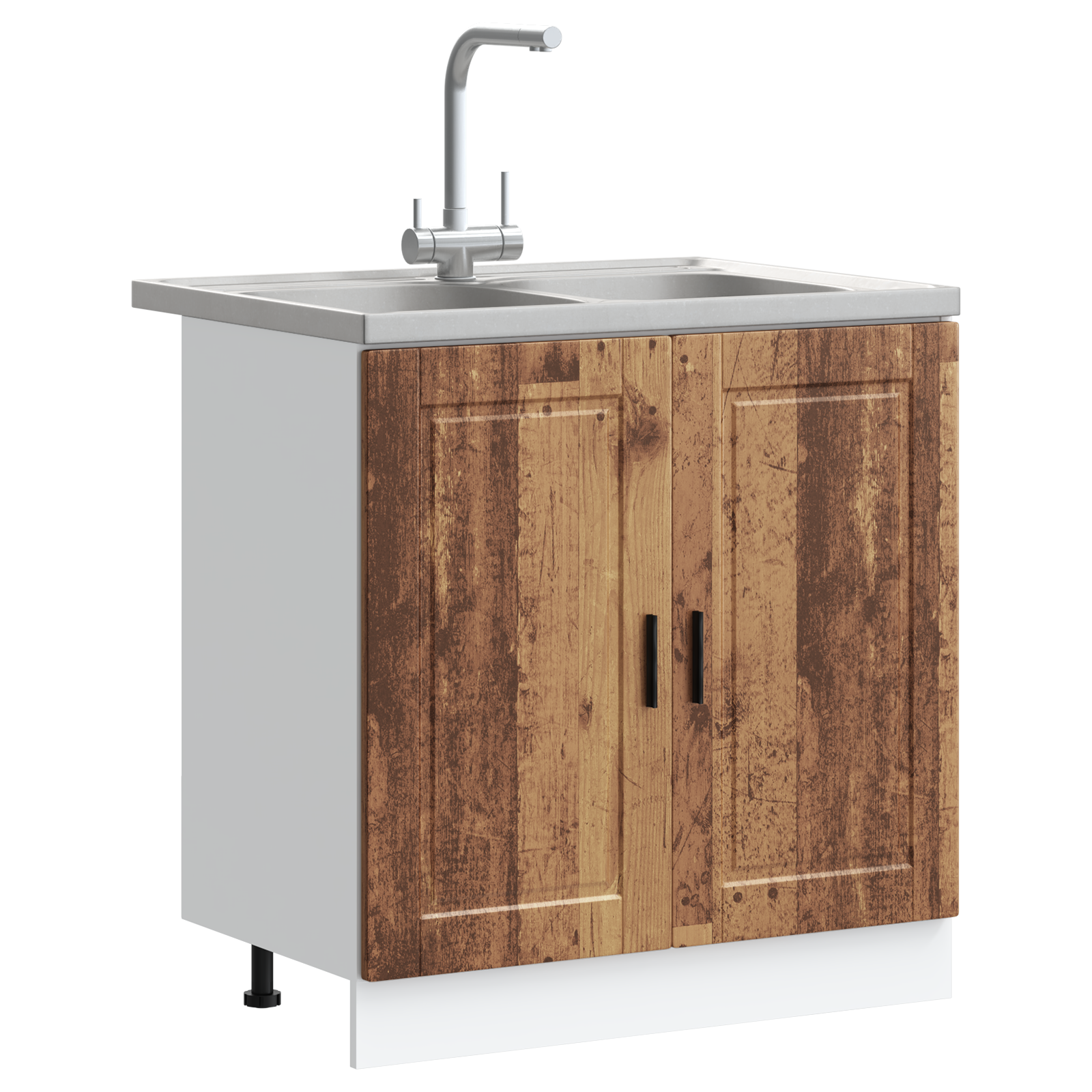 Vaskeskabsbase Med Dør Porto 2 Pcs Brun 80 X 46 X 84.5 Cm - Billede 3