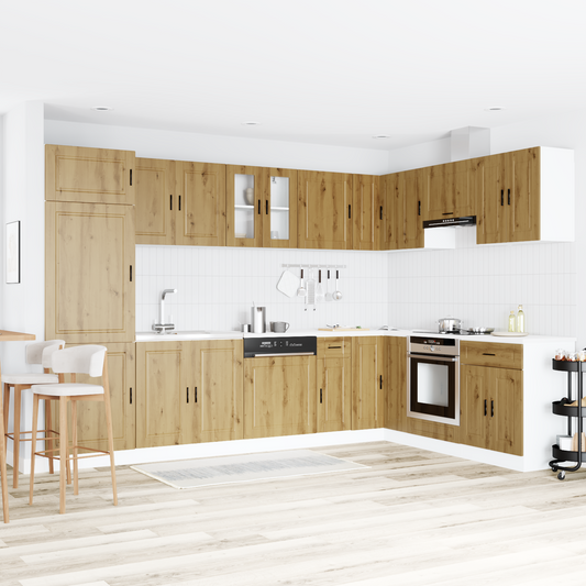 Vaskeskabsbase Med Dør Porto 2 Pcs Brun 80 X 46 X 84.5 Cm - Hovedbillede