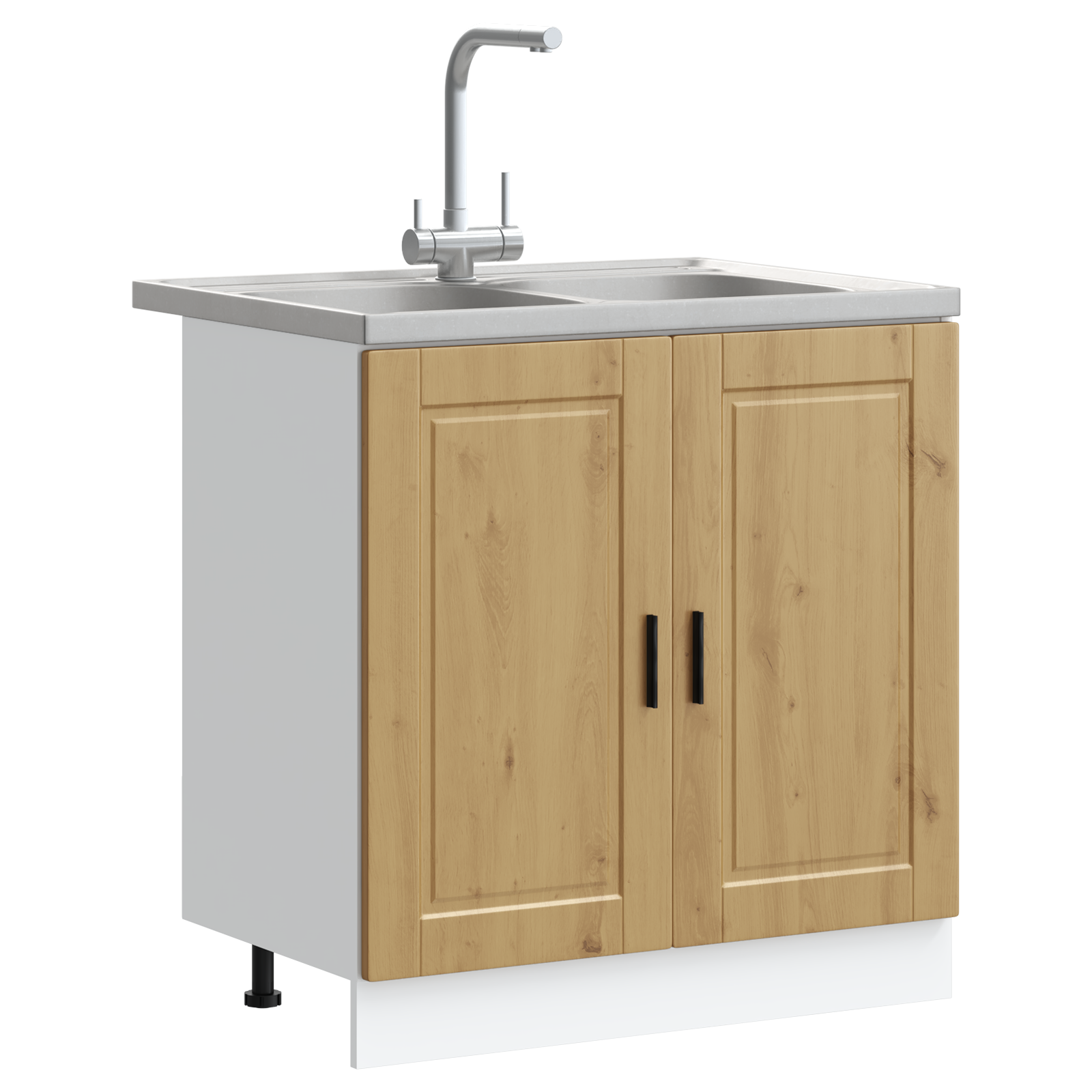 Vaskeskabsbase Med Dør Porto 2 Pcs Brun 80 X 46 X 84.5 Cm - Billede 3