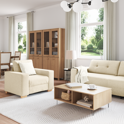 3-Delt Sofasæt Med Puder Linned