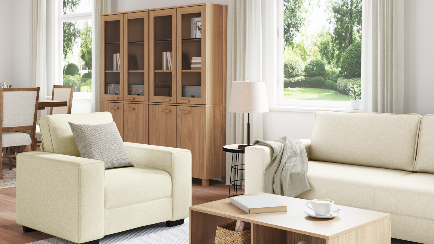 3-Delt Sofasæt Med Puder I Linned