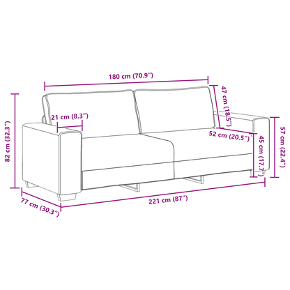 3-Delt Sofasæt Med Puder I Linned