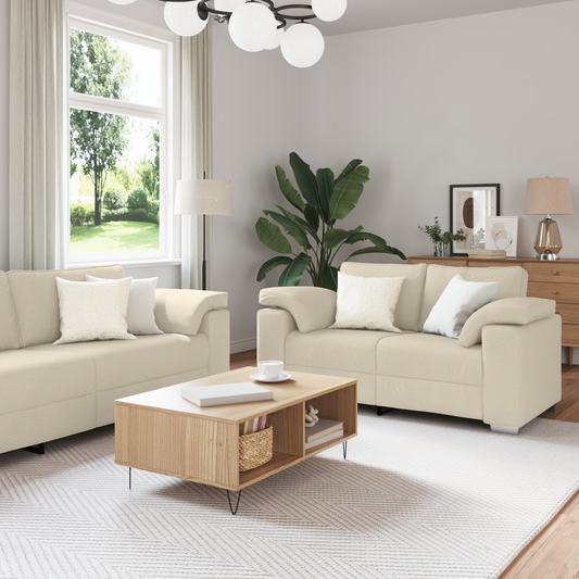 3-Delt Sofasæt Med Puder I Linned