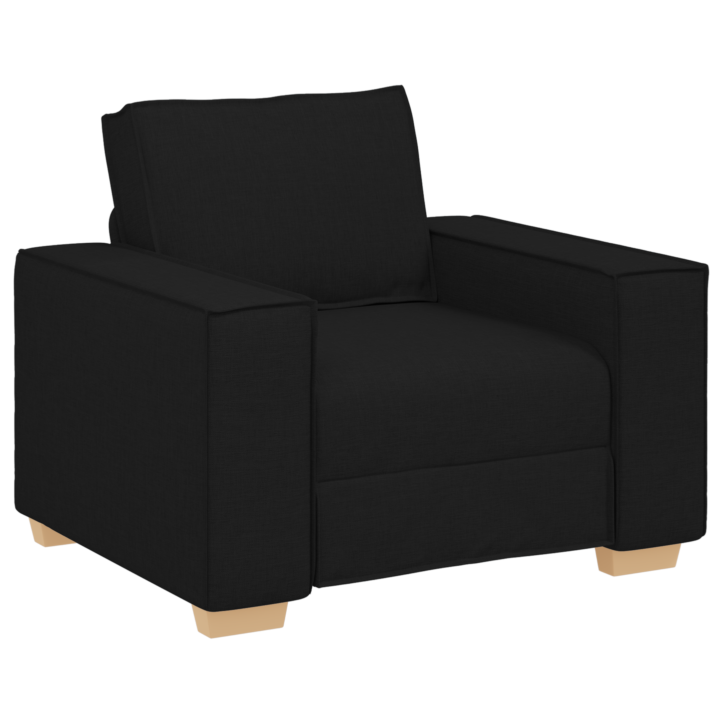 3-Delt Sofa Sæt Med Puder Sort Stof