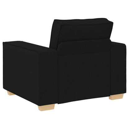 3-Delt Sofa Sæt Med Puder Sort Stof