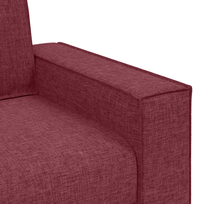 3-Delt Sofasæt Med Puder I Vinrød Stof