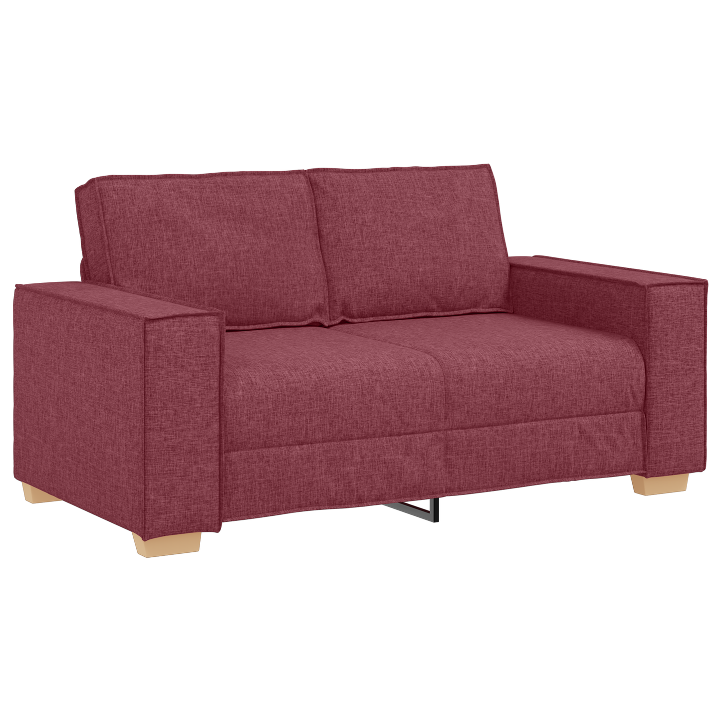 3-Delt Sofasæt Med Puder I Vinrød Stof