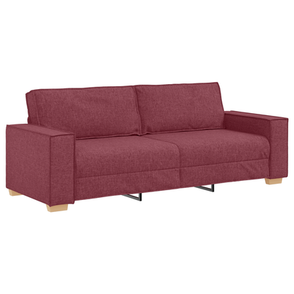 3-Delt Sofasæt Med Puder I Vinrød Stof