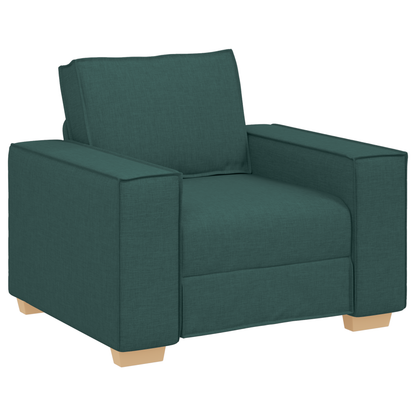 3 Personers Sofa Sæt Med Puder Mørkegrøn Stof