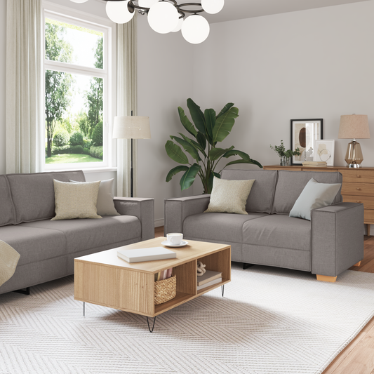 3-Delt Sofagruppe Med Puder I Taupe Stof