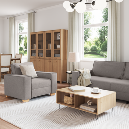 3-Delt Sofagruppe Med Puder I Taupe Stof