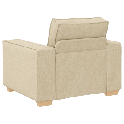 3 Personers Sofaset Med Puder Cremefarvet Stof