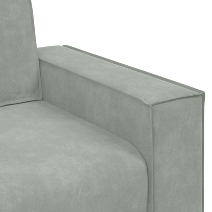 3 Personers Sofa Sæt Med Puder Lys Grå Fløjl