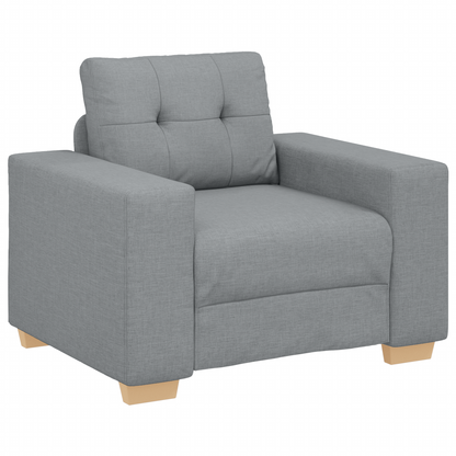 3-delt Sofa Sæt med Puder Lys Grå Stof - billede 4
