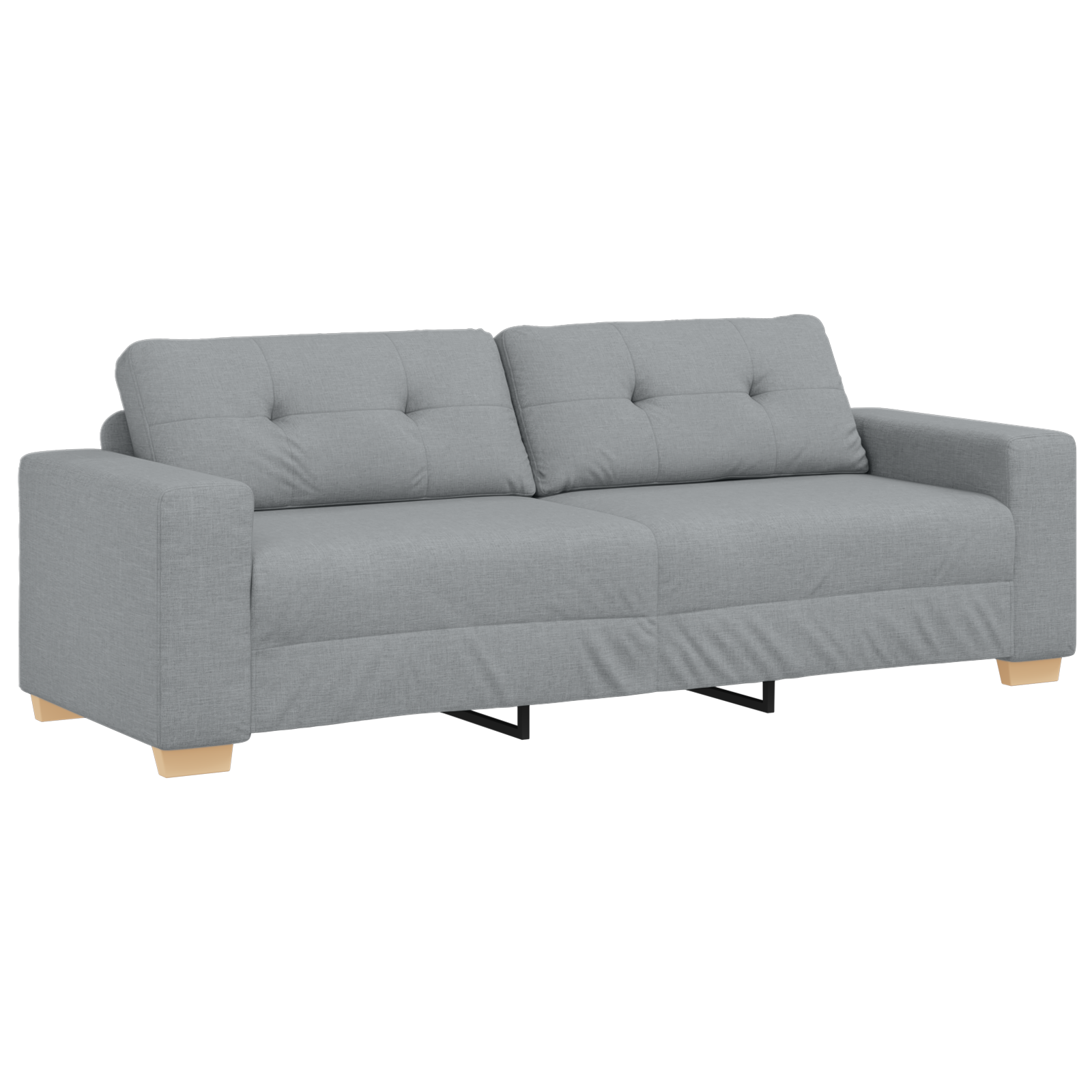 3-delt Sofa Sæt med Puder Lys Grå Stof - billede 5