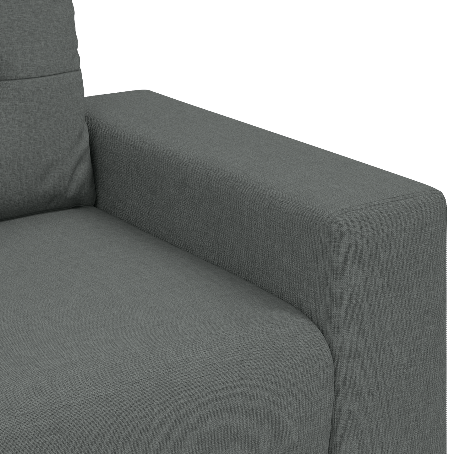 3-Delt Sofasæt Med Puder I Mørkegrå Stof