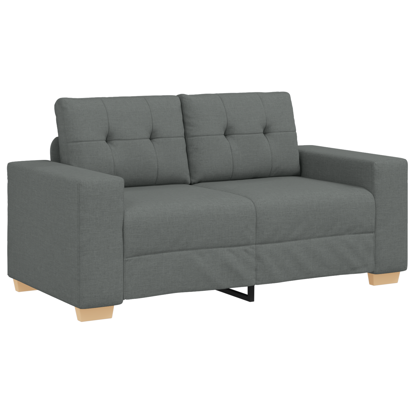 3-Delt Sofasæt Med Puder I Mørkegrå Stof