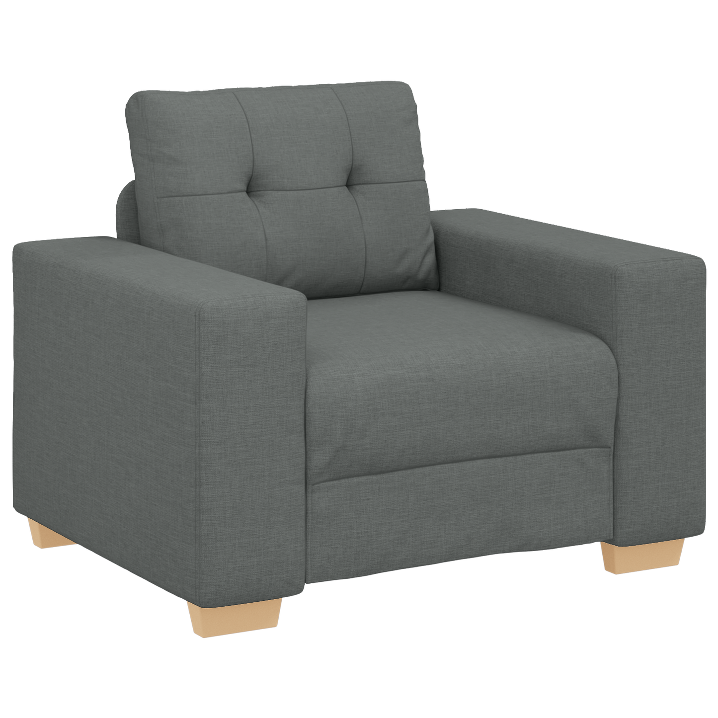 3-Delt Sofasæt Med Puder I Mørkegrå Stof