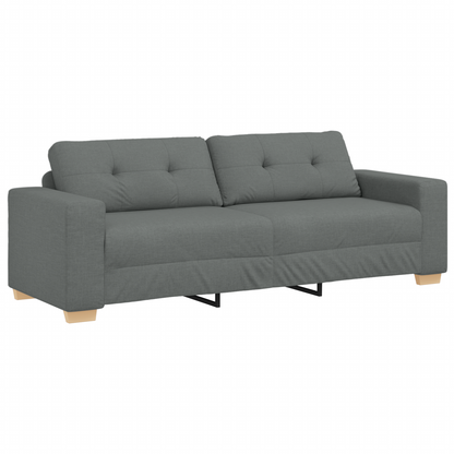 3-Delt Sofasæt Med Puder I Mørkegrå Stof