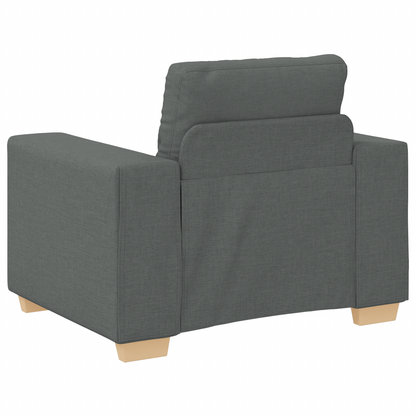 3-Delt Sofasæt Med Puder I Mørkegrå Stof
