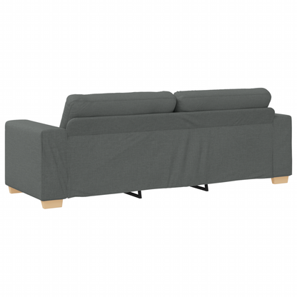 3-Delt Sofasæt Med Puder I Mørkegrå Stof