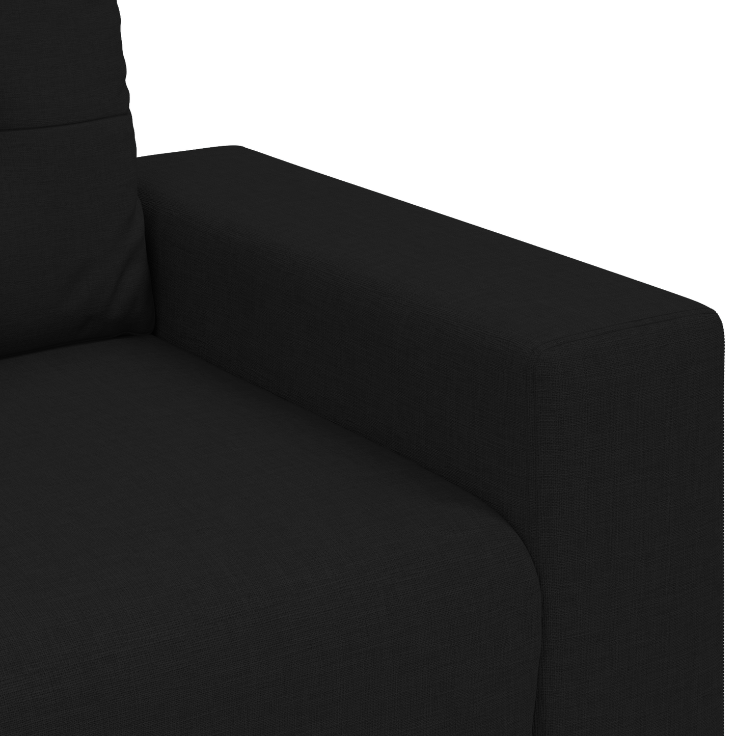 3-Personers Sofa Sæt Med Puder - Sort Stof