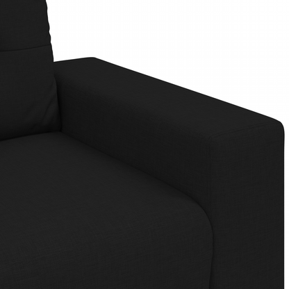 3-Personers Sofa Sæt Med Puder - Sort Stof