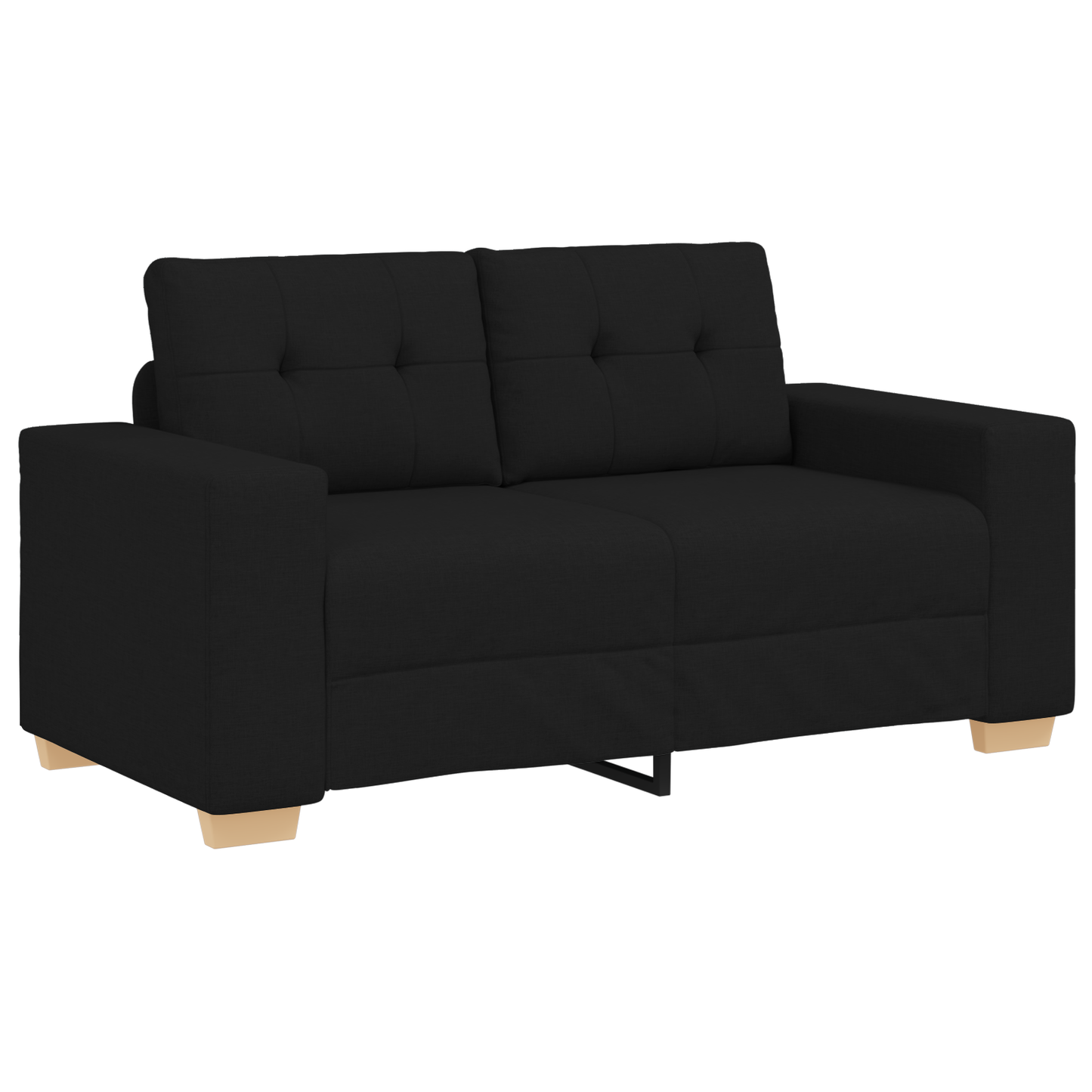 3-Personers Sofa Sæt Med Puder - Sort Stof