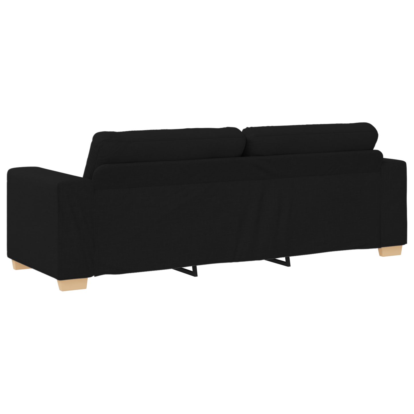 3-Personers Sofa Sæt Med Puder - Sort Stof