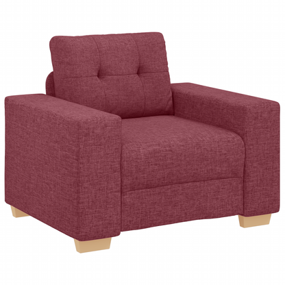 3 Deles Sofa Sæt Med Puder I Vinrød Stof