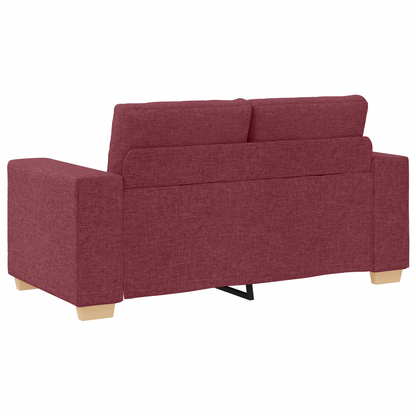 3 Deles Sofa Sæt Med Puder I Vinrød Stof