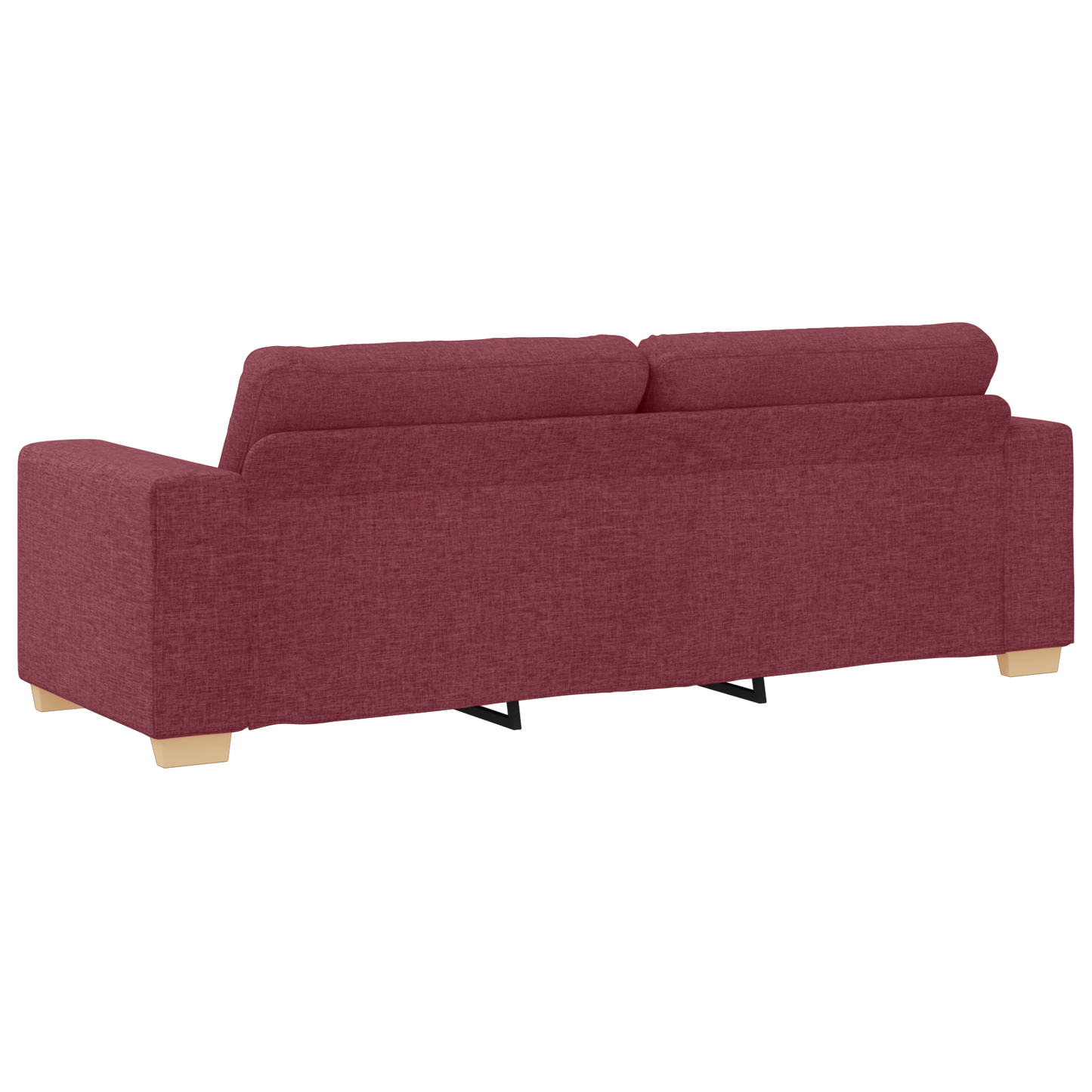 3 Deles Sofa Sæt Med Puder I Vinrød Stof