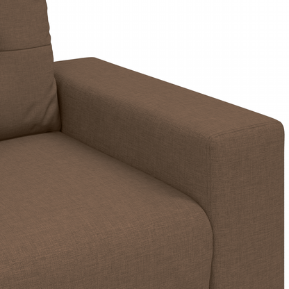 3-Delt Sofasæt Med Puder I Brun Stof