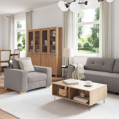 3-Delt Sofasæt Med Puder I Taupe Stof