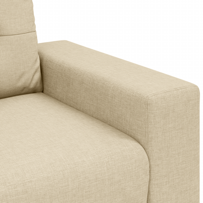 3-Delts Sofasæt Med Puder Cremefarvet Stof