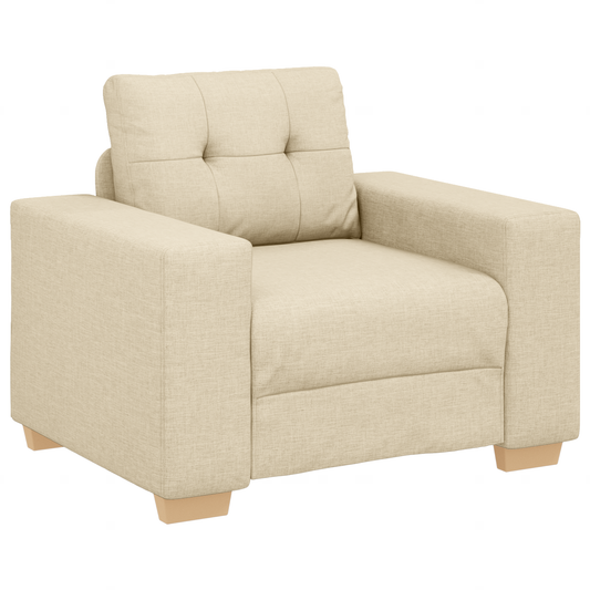3-Delts Sofasæt Med Puder Cremefarvet Stof